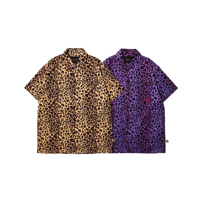 （全新預購）AES LEOPARD “SMILEY / LOVE” HAWAIIAN SHIRT 襯衫 豹紋/紫色