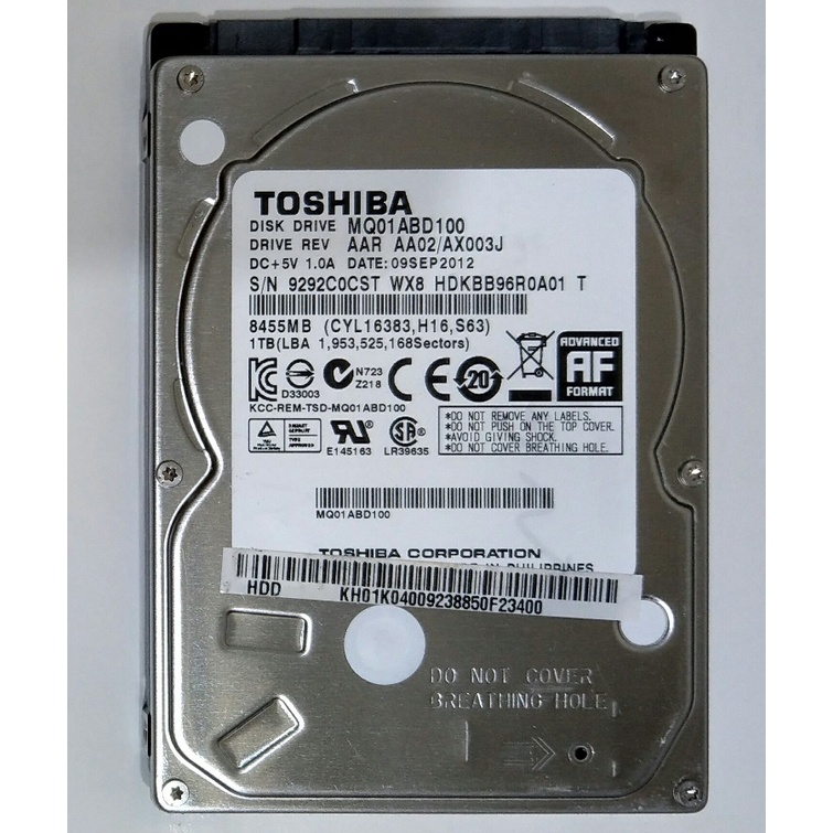 東芝 Toshiba SATA3 2.5" 硬碟 1T