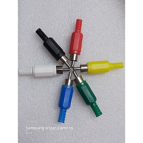RCA插頭 AV插頭 塑膠 RCA公插頭 AV線公插頭 色差線插頭 色差線插頭 顏色：紅色 黃色 綠色 藍色 白色 黑色
