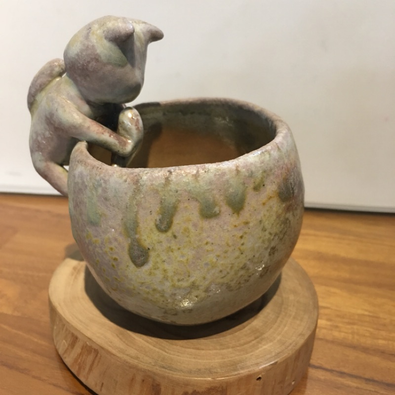 手作柴燒陶杯/文創手作/咖啡杯/茶杯/陶器/柴燒/貓杯款/貓抓魚 蝦皮購物