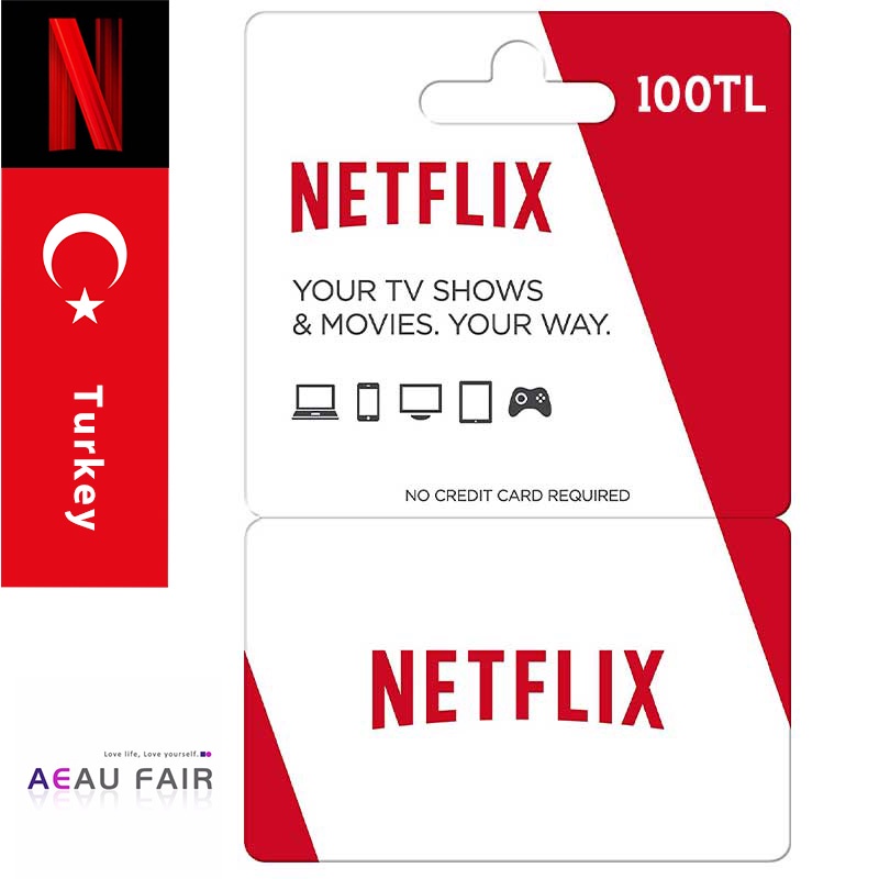 [全蝦皮最便宜 / 代儲 / 代購] NETFLIX 土耳其禮物卡 Gift Card 100TL Turkey