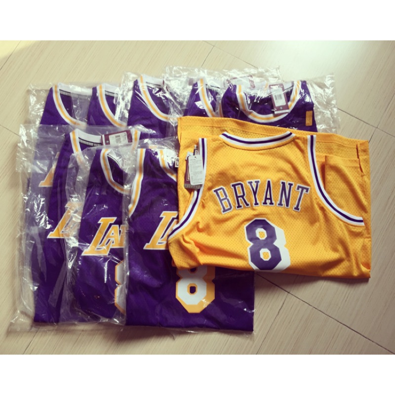 NBA adidas 湖人隊 kobe Bryant 復古球衣 8號 紫金色 黃金尺寸 M號 S號