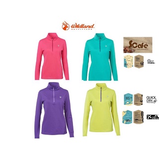【荒野 wildland】 秋冬 戶外休閒服飾 0A62617 女彈性咖啡紗抗菌保暖上衣/女保暖上衣 /佳美地戶外