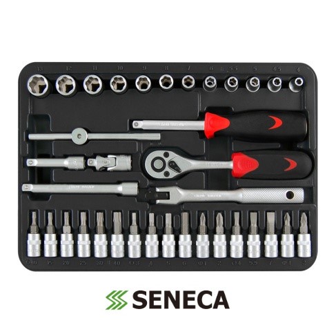 SENECA 36件 1/4" 套筒 旋具 扳手組 工具組 棘輪 六角 手柄