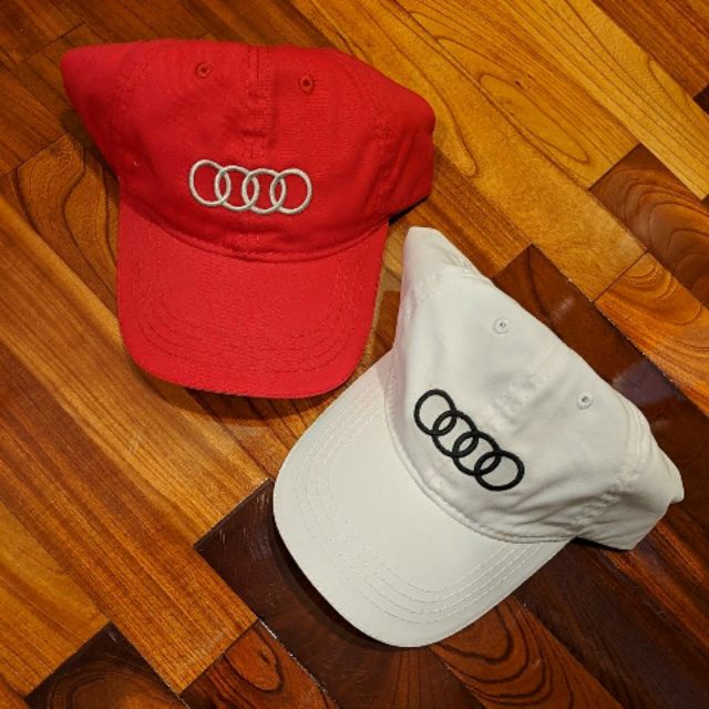 (全新）奧迪AUDI 原廠球帽（紅、白 各一）