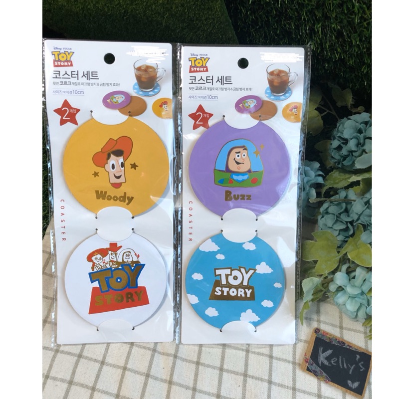 🌈現貨🌈韓國限定 玩具總動員 軟木杯墊 二入組