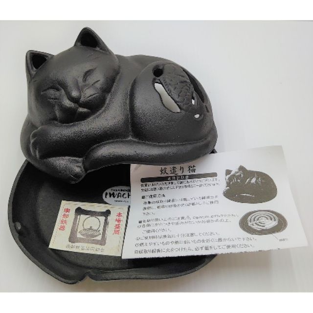 日本睡貓香爐(線香或蚊香)(鑄鐵新品)