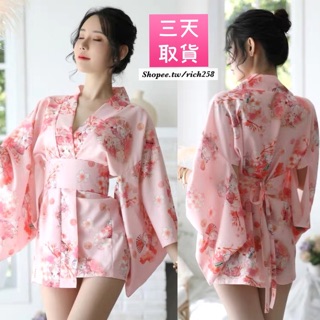 「teamo臺灣快速出貨」日系印花和服 櫻花妹 浴衣 角色扮演 情趣睡衣 cosplay和服 日本浴衣 連身裙 日式和服