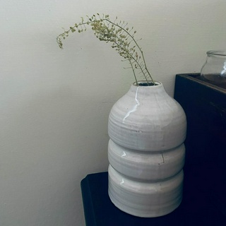 陶瓷盆器/復古盆器/橫條花瓶/復古花瓶