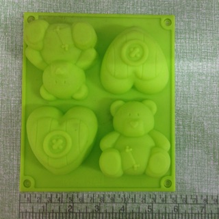 【美倫美】矽膠模 臺灣出貨 可愛泰迪熊愛心組合矽膠模 手工皂模 小熊模具