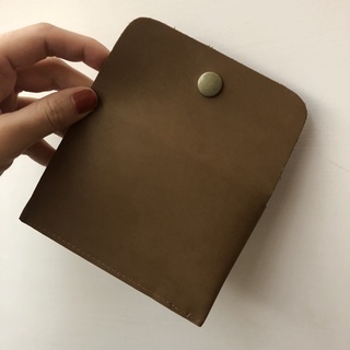 ［全新］純手作真皮信用卡零錢包 卡夾 名片夾 皮夾 棕