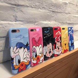 ღ(現貨出清)蘋果iPhone6/7/6s/plus/iPhone8X鋼琴烤漆 史迪仔 維尼 米奇米妮 卡通手機殼ღ