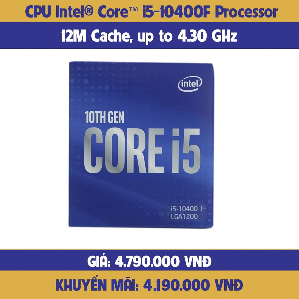 Cpu 處理器芯片 INTEL CORE I5 10400F - 2.90 GHZ + 風扇 - 盒