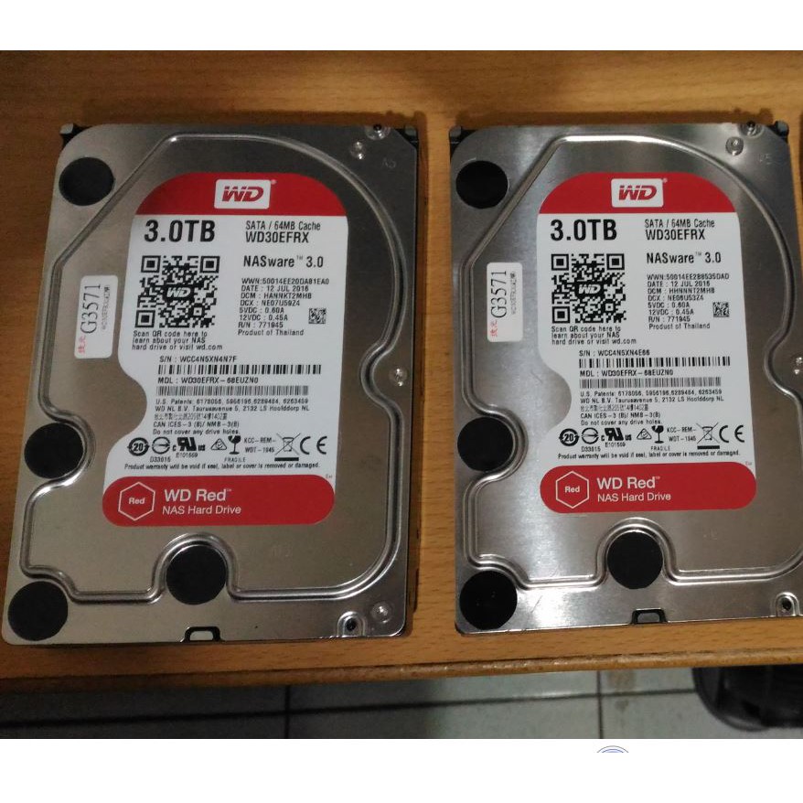2手 硬碟 HDD 紅標 Red NAS專用硬碟 WD 3TB 少部分壞軌