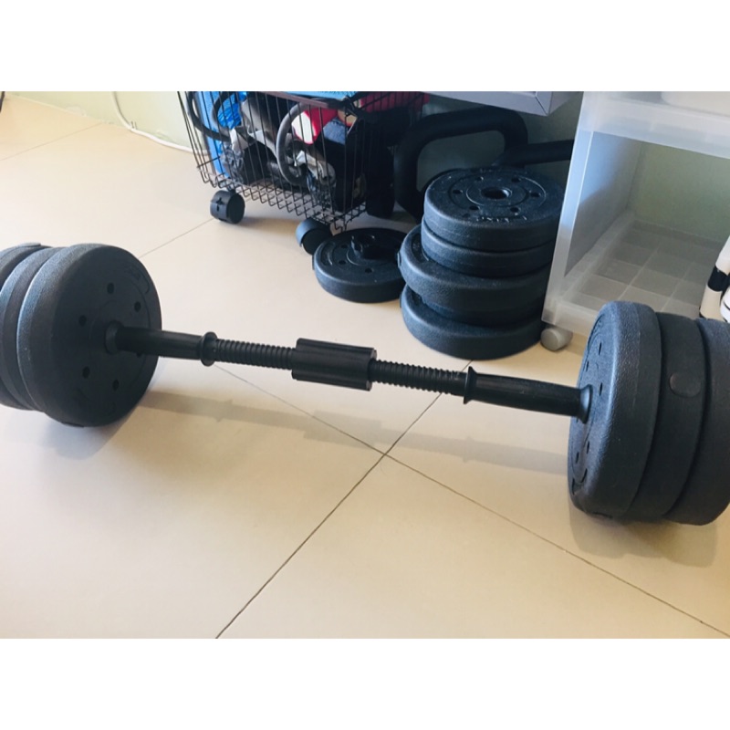 【AD-ROCKET】環保槓鈴啞鈴兩用組合(25kg)/健身器材/舉重/核心訓練