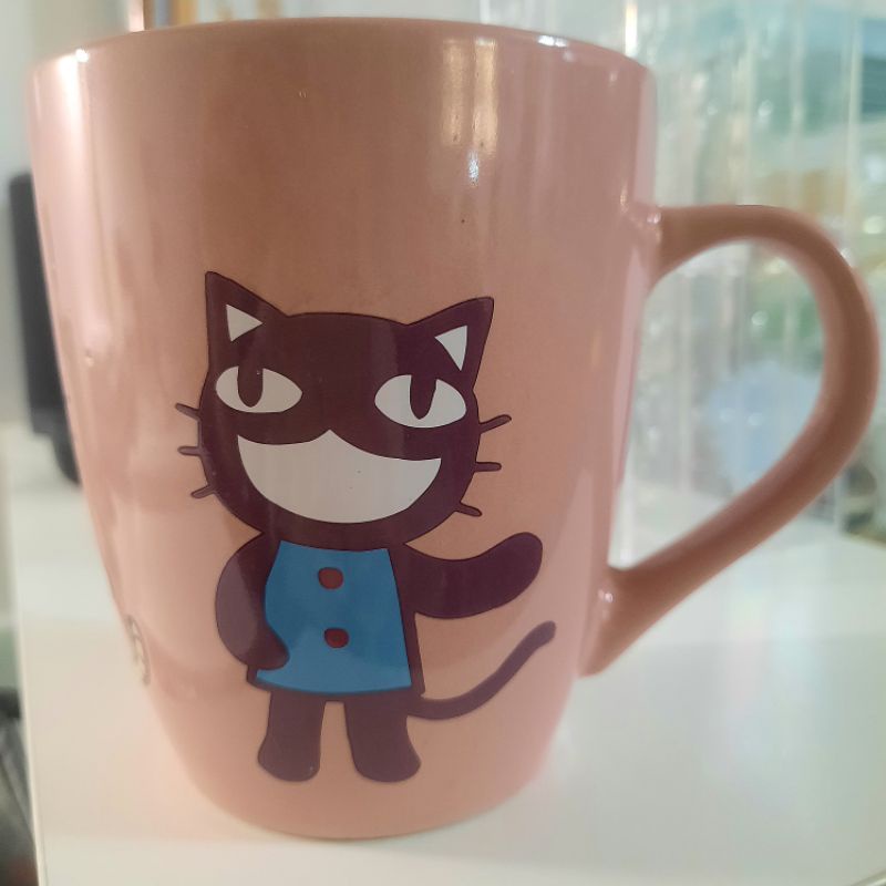 近全新盒已丟-日本 正版 阿朗基 聯名 貓咪找茶杯 粉色 大容量 馬克杯*已絕版