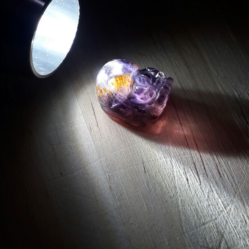紫黃極光23貔貅DIY配件（通孔）#41