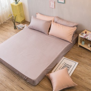 戀家小舖 台灣製床包 單人床包 床單 100%精梳棉 多款可選 床包枕套組 經典 素色