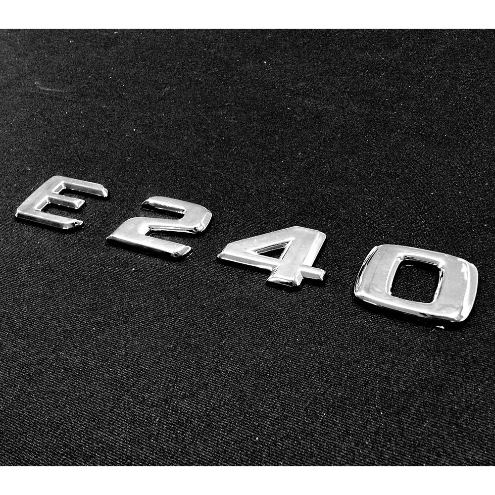 BENZ 賓士  E240 電鍍銀字貼 鍍鉻字體 後箱字體 車身字體 字體高度28mm