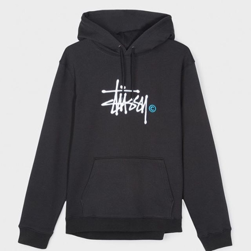 stussy raised basic logo hoodie