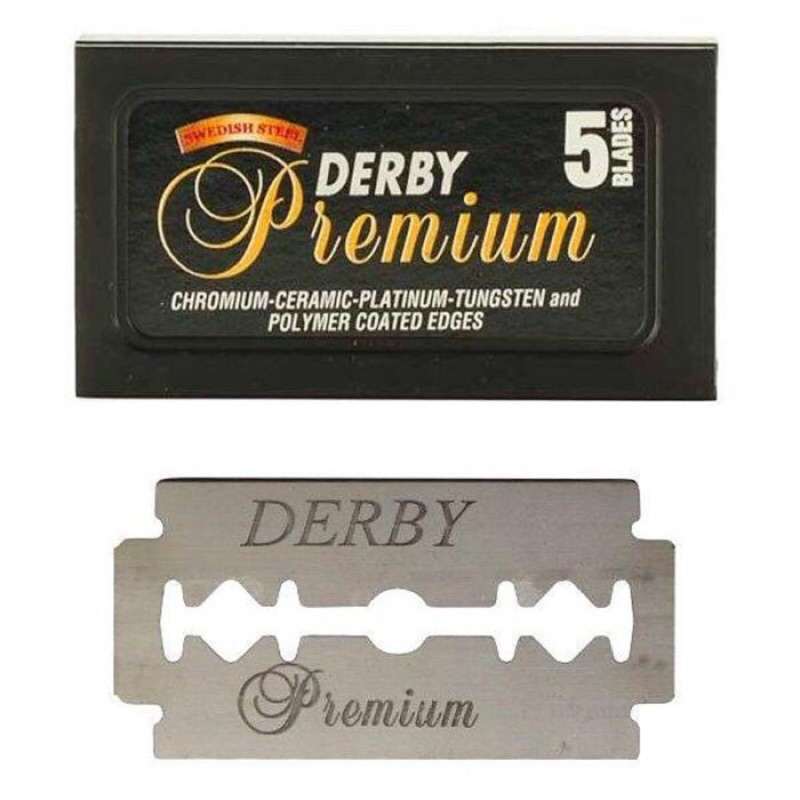 Derby Premium 高級白金 刮鬍刀片 硬盒五片裝 雙面安全刮鬍刀片