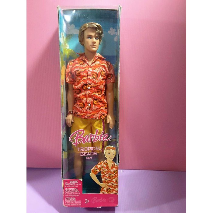 【缺貨中】芭比娃娃 海灘男孩真髮肯尼（盒損）Tropical Beach Ken Barbie