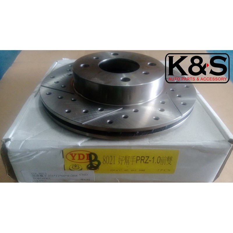 ● 凱興國際●全新YDL原廠規格打孔通風劃線碟盤 FORD福特 好幫手PRZ 1.0 前盤一對231mm雙