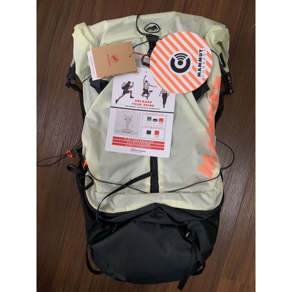 最後「現貨1咖」，不再進貨，長毛象 Mammut Ducan Spine 50-60L 超輕量登山背包 暖白色
