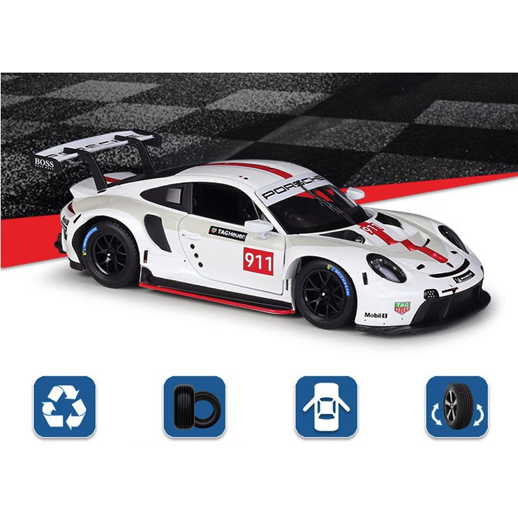 「車苑模型」1:24 burago Porsche 保時捷  911 RSR 賽車版