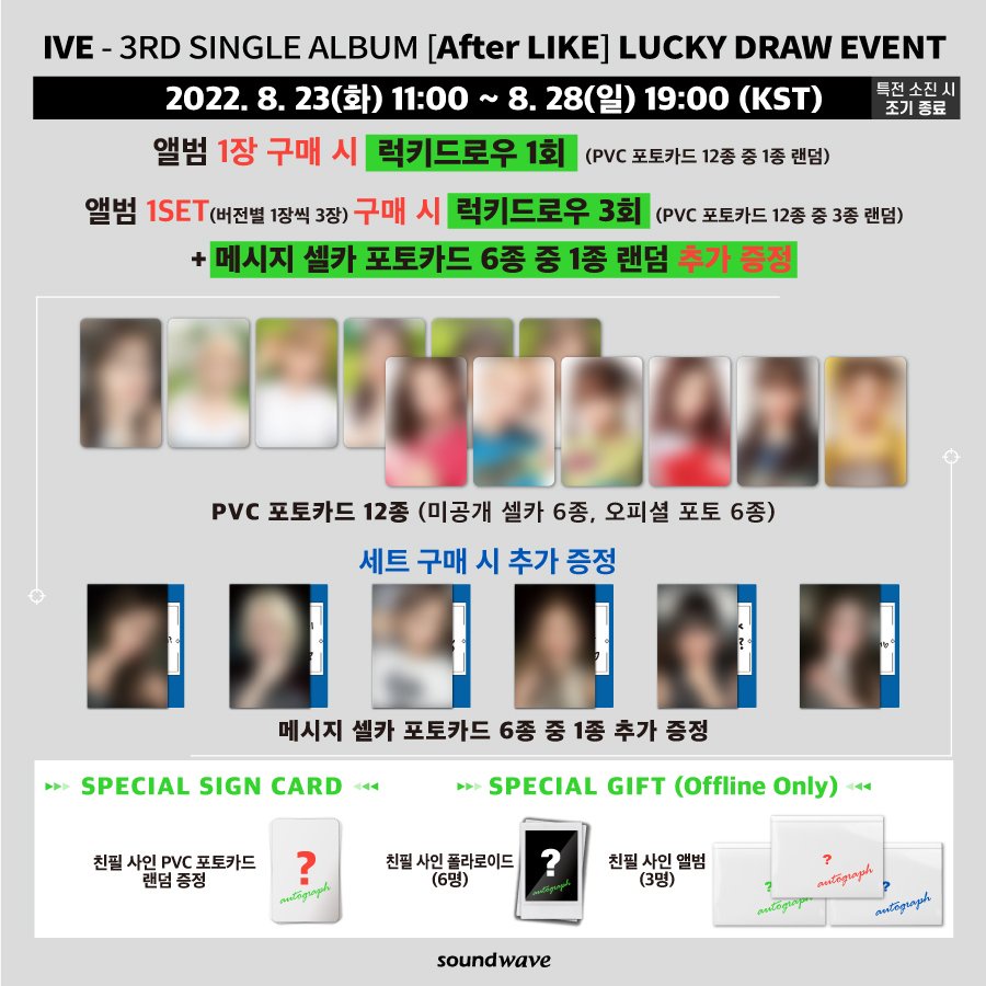 （限定買家/含Soundwave特典/超取付）代購 IVE 韓版 AFTER LIKE 專輯 Lucky Draw