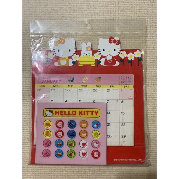 日本 三麗鷗 sanrio kitty 2000年月曆(附磁鐵)