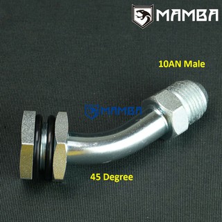 DIY turbo oil pan sump oil return adapter fitting 45Deg 10AN