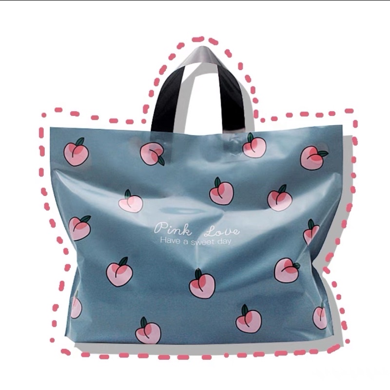 🧡現貨🧡滿版桃子 可爱女裝童裝服裝店袋子卡通禮品袋玩具購物袋高檔手提袋