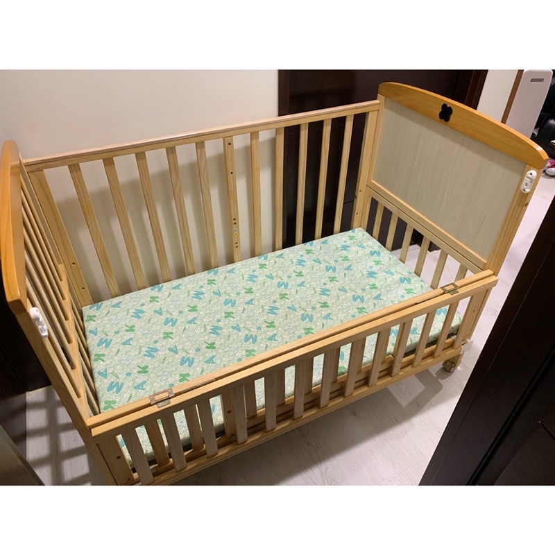 二手 實木嬰兒床 新生兒寶寶嬰兒床 多功能床邊床 可移動兒童拼接床 嬰兒遊戲床