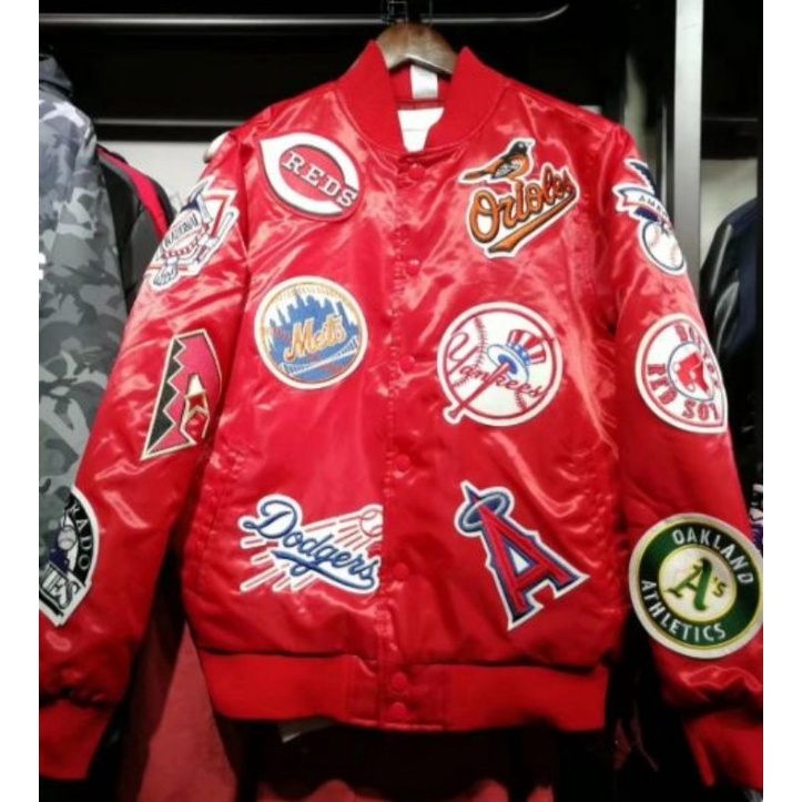 正品 美國職棒 全明星隊 ALL STAR 棒球外套 夾克 嘻哈 HIP HOP 黑色S~XL 藍色 紅色S號