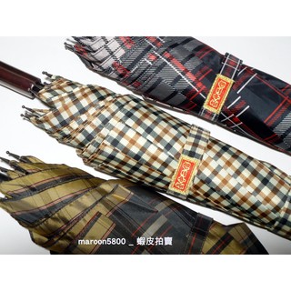 「bn邦妮の華麗進擊」 經典 黑金 蘇格蘭 英倫風 格紋 拐杖傘 木紋 握柄 晴雨傘 遮陽 雨傘 伸縮傘 老人 拐杖