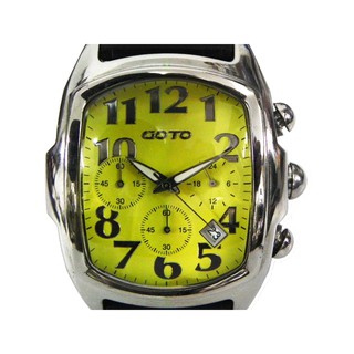 三眼錶 [GOTO 507M] GOTO-三眼石英錶[黃色面][大錶徑]中性/時尚/軍錶