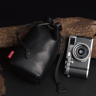 mi81 純色羊皮相機袋 黑色