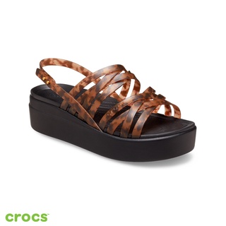 Crocs卡駱馳 (女鞋) Brooklyn厚底布魯克林細帶印花涼鞋-207639-20W 洞洞鞋