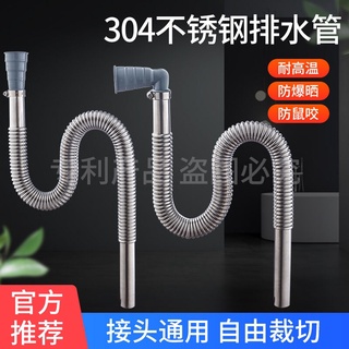 🌸【臺灣現特價】洗衣機排水管#全自動波輪洗衣機不銹鋼排水管防老鼠防曬加厚管通用加長出水管