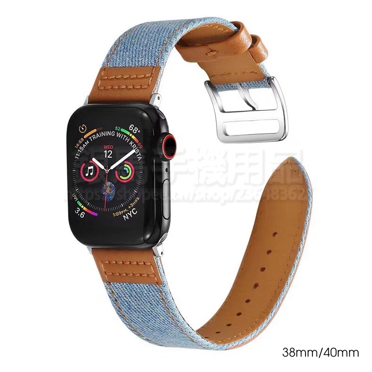 【牛仔錶帶】38mm/40mm Apple Watch Series 1~6 智慧手錶錶帶經典扣式錶環/替換式有附連接器