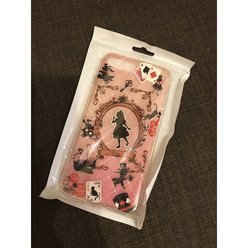 全新現貨蘋果Apple iPhone7Plus迪士尼愛麗絲玫瑰撲克牌防撞防摔手機殼手機套保護殼保護套5.5吋粉色