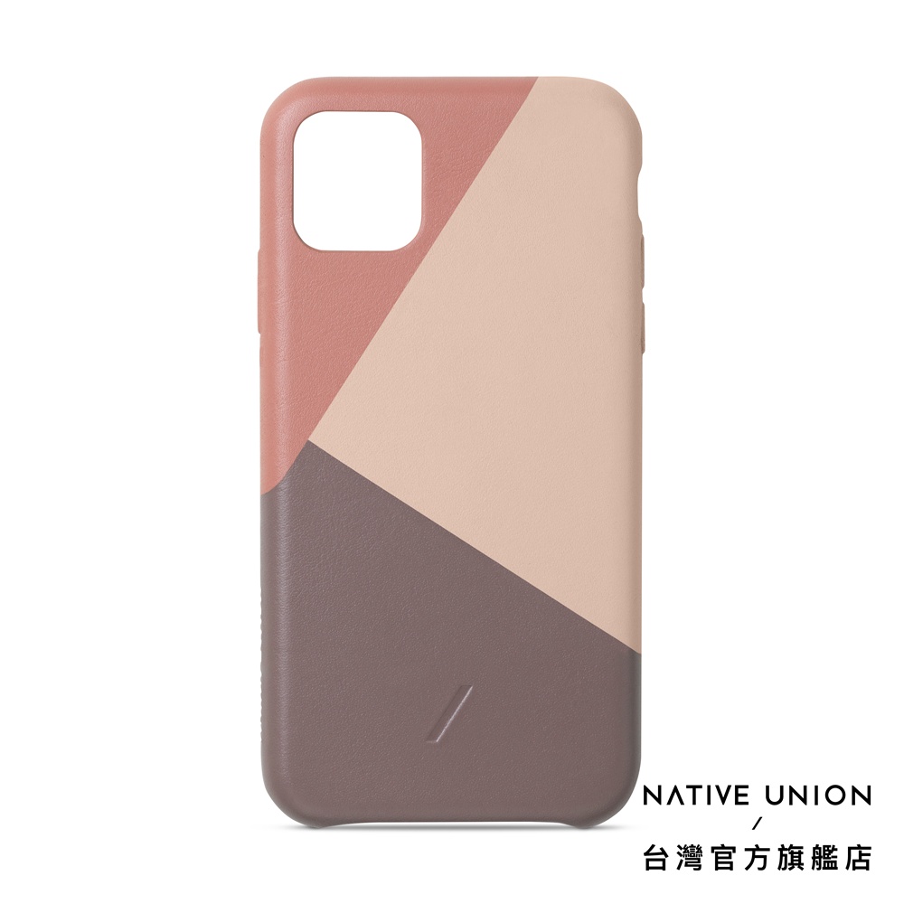 【NATIVE UNION】iPhone 11系列 CLIC 拼接皮革手機殼 柔霧粉