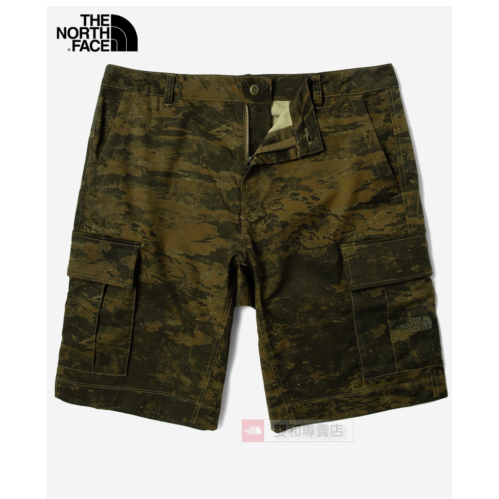 -滿3000免運-[雙和專賣店] THE NORTH FACE 男 戶外休閒風格短褲/5B3W/軍綠迷彩