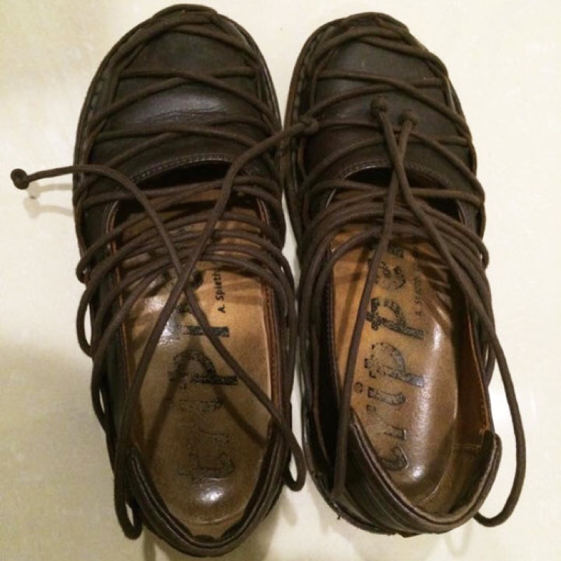 Trippen 蟑螂鞋 綁帶鞋 專櫃正品 經典基本款咖啡色 37號