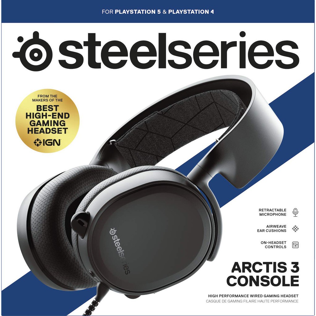SteelSeries 賽睿 PS4周邊 ARCTIS 3 CONSOLE 有線電競耳機 麥克風 黑色【魔力電玩】