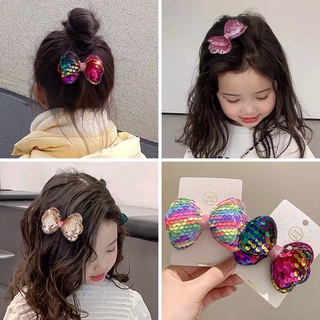 HS 小孩兒童亮片浮誇Bling Bling風蝴蝶結壓夾 [台灣現貨]