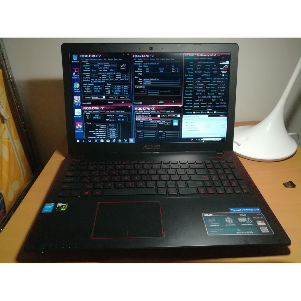 ASUS X550JX I5 4200H GT950M 2G雙顯卡FHD 1TB HD DDR3 8G LOL 特效全開