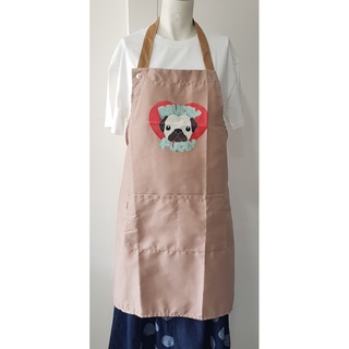 巴哥 PUG 可愛愛心巴哥犬印花 掛脖款 圍裙
