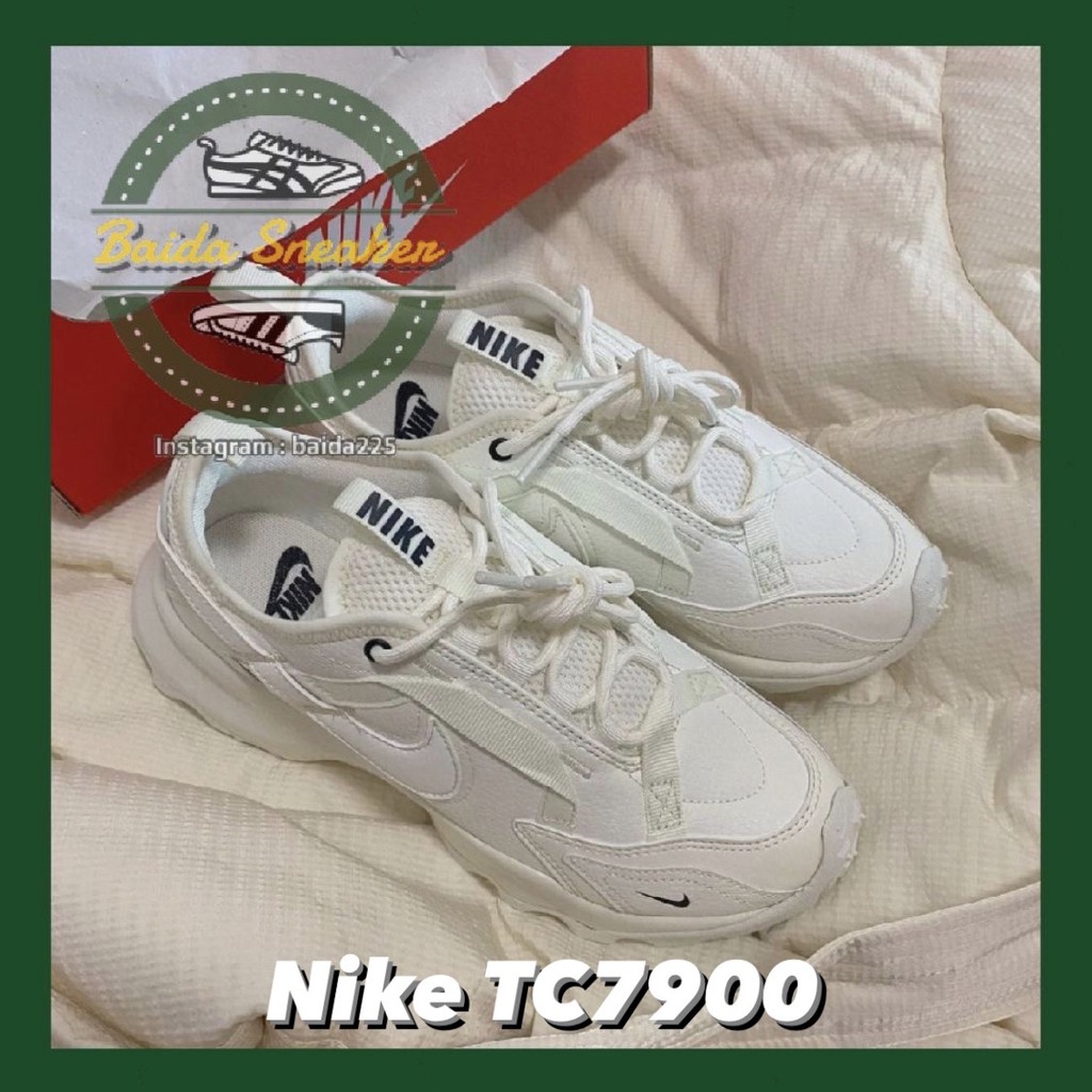 免運代購Nike TC 7900 米白 小白鞋 女鞋 全白 反光 厚底 增高 DD9682-100